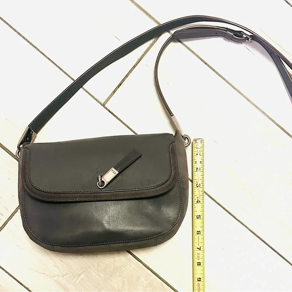 Ralph Lauren  Elegant Gray Leather Crossbody Bag - Picture 5 of 13